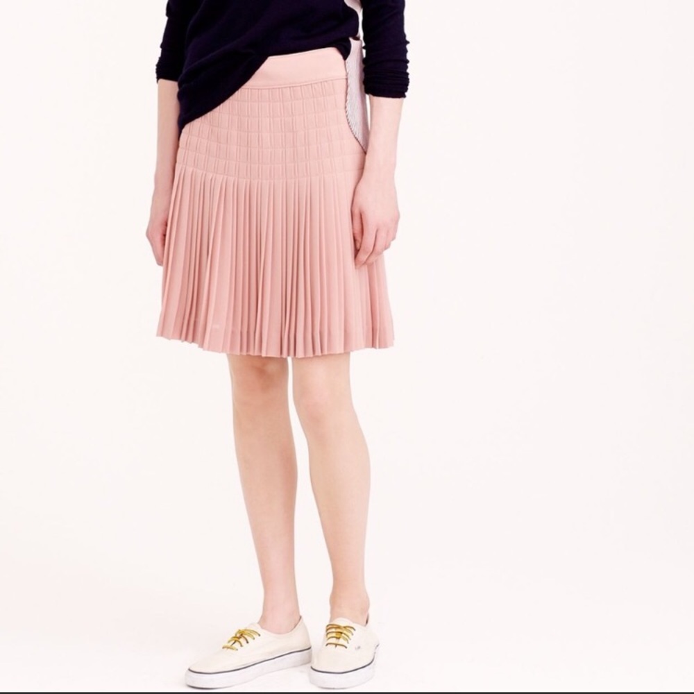 J.Crew Pleated Lattice Skirt in Navy - Picture 2 of 11